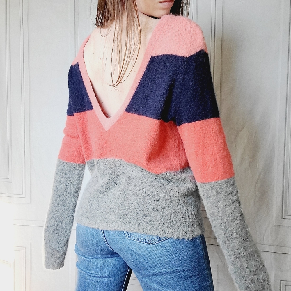 Equipment Alpaca Low Back Stripe Sweater